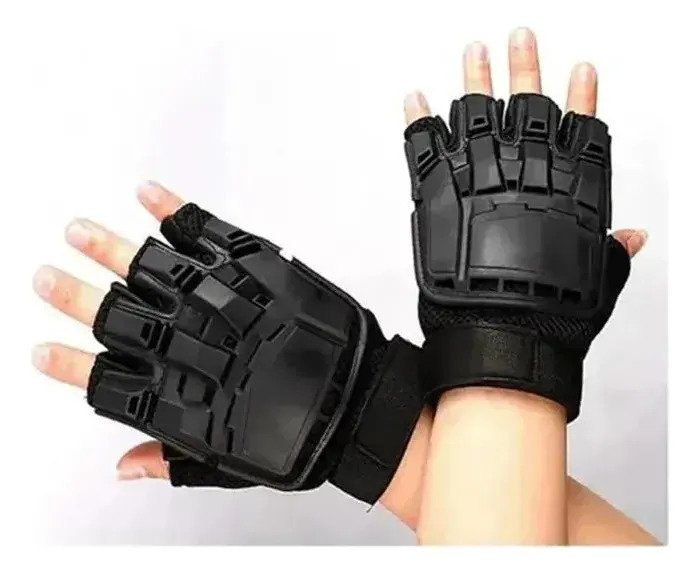 Guantes Tácticos Medio Dedo Protección Moto Verano - Image 3