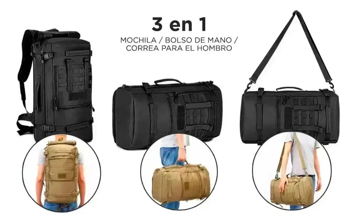 Bolso Mochila Táctica De 70 Litros 3 En 1 - Image 2