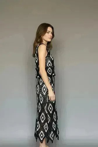 Set 2 Piezas Top Musculosa + Pollera Larga Mujer Tejida Fem - Image 6