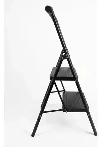 Escalera Pequeña De 2 Escalones Plegable Compacta Negra - Image 3