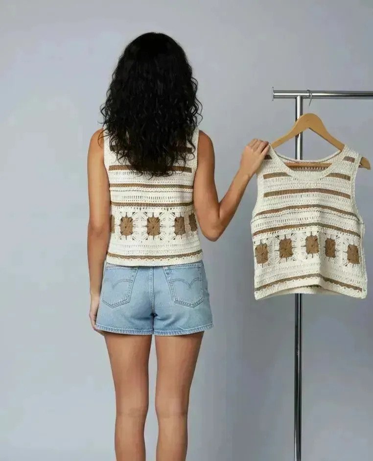 Musculosa Remera Tejida Mujer Delicada Verano Premium - Image 2