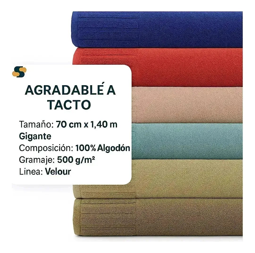 Pack De 2 Juegos Toalla Y Toallón 500 G Algodón - Imagen 7
