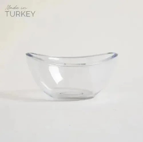Ensaladera Bowl Ovalada De Acrílico Transparente 550 Ml - Imagen 2