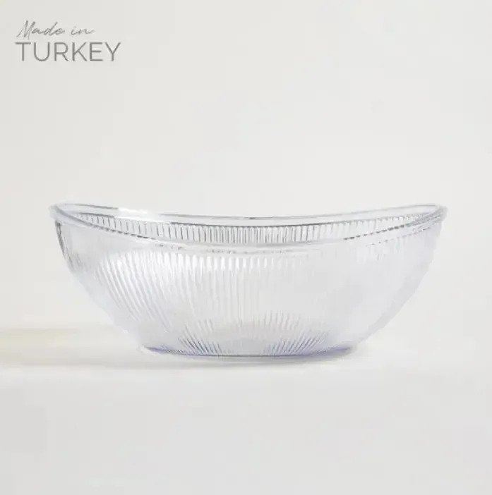 Ensaladera Tipo Bowl Oval De Acrílico Premium 3.3 Litros Blanco - Imagen 2