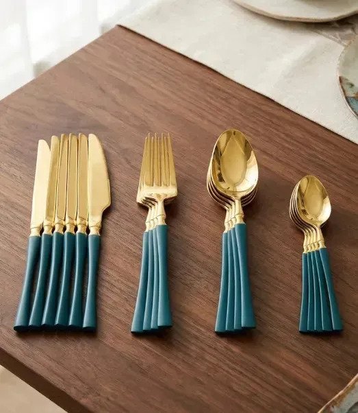 Set X24 Piezas Cubiertos Acero Inox Tenedor Cuchillo Pulidos