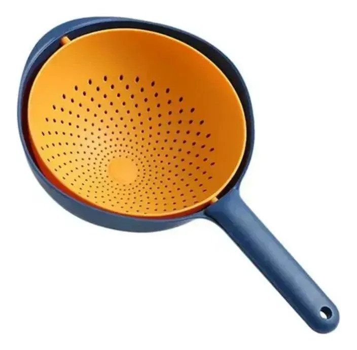 Colador Escurridor Rotativo Con Mango 2 En 1 Bowl Cocina