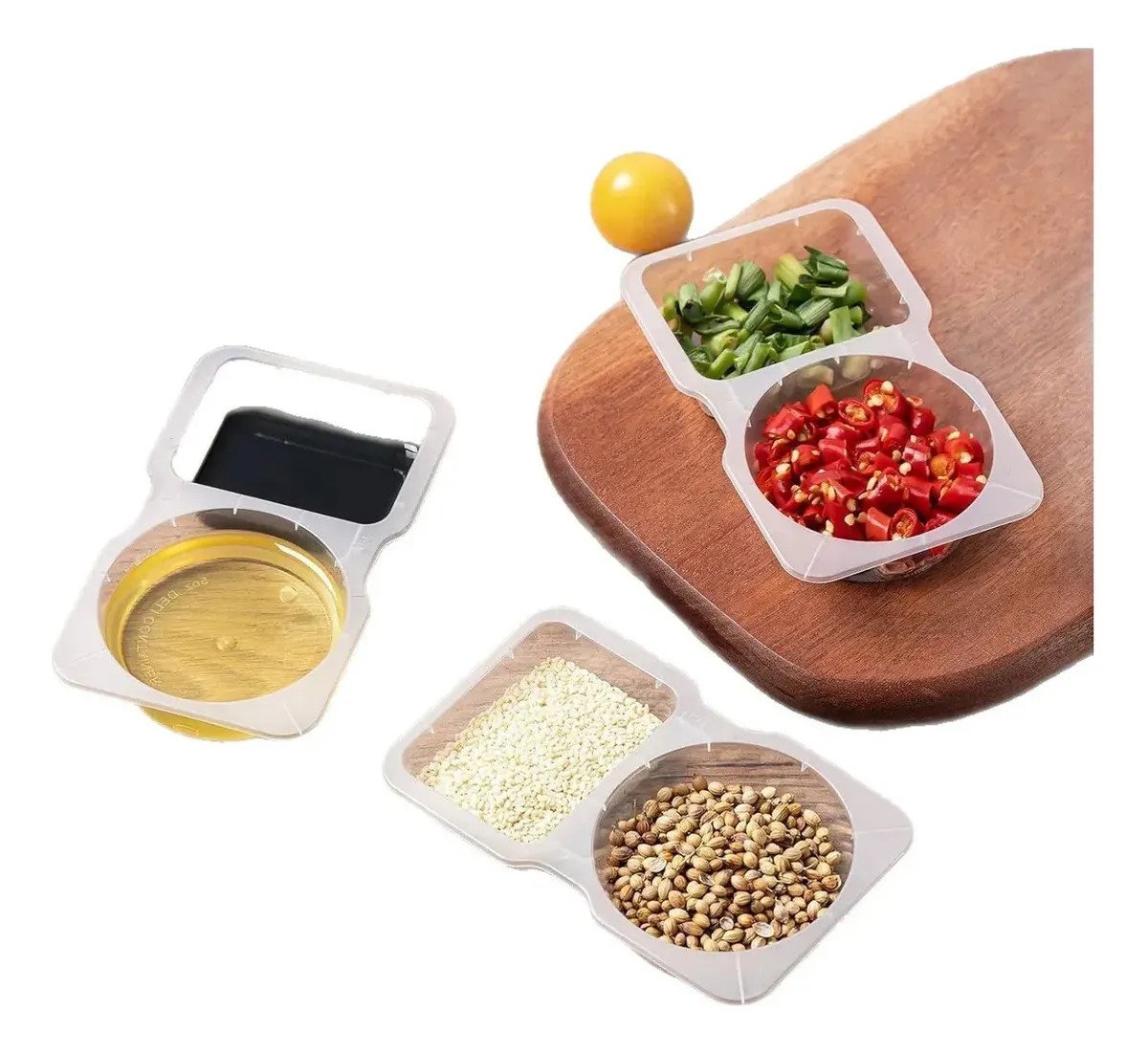 Pack X20 Potes Recipientes Con Tapa Salsas Aderezos