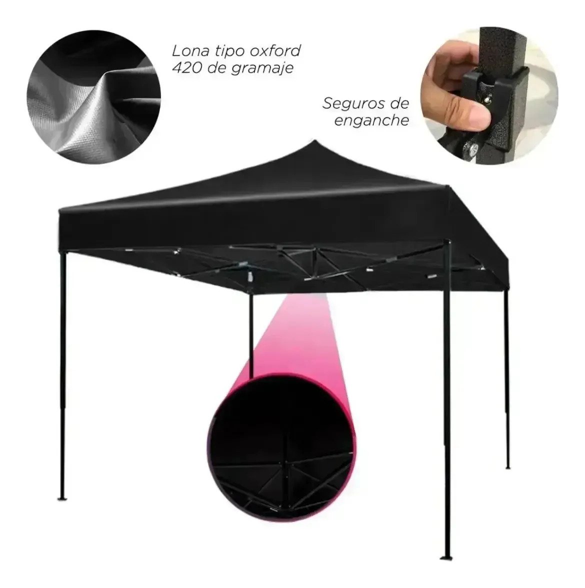 Gazebo Carpa Plegable Impermeable Con Paredes 3 X 3 - Imagen 4