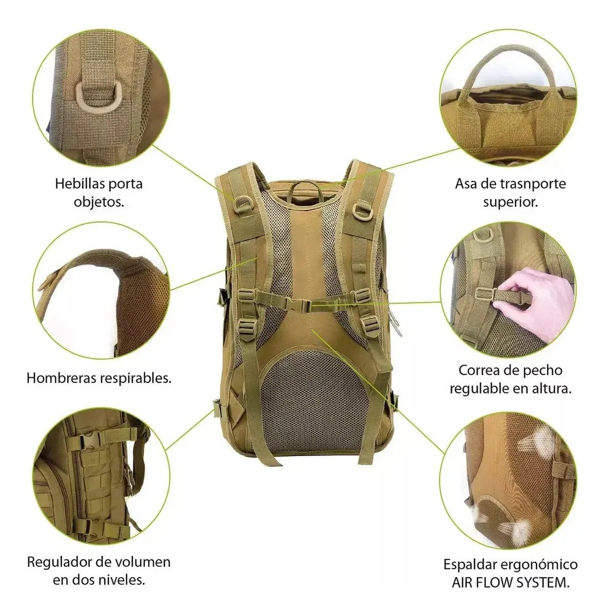 Mochila Táctica Militar Multiuso Deportiva Camping Notebook - Imagen 4