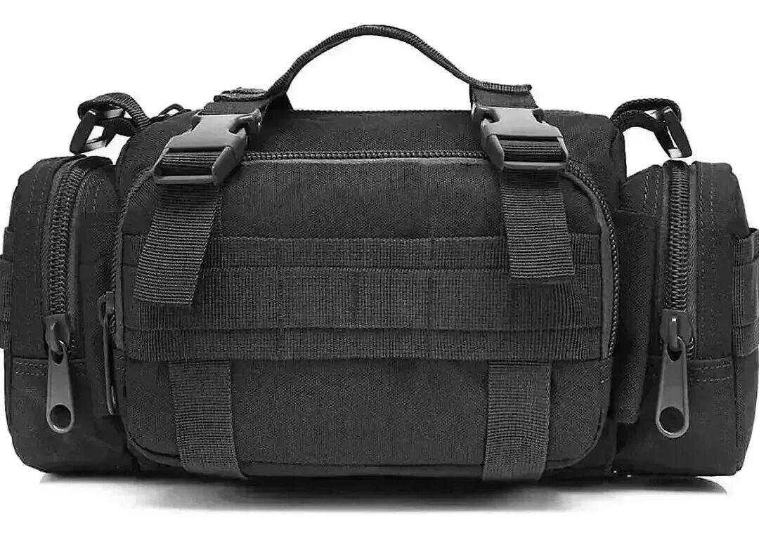 Bolso Morral Riñonera Táctica Color Negra