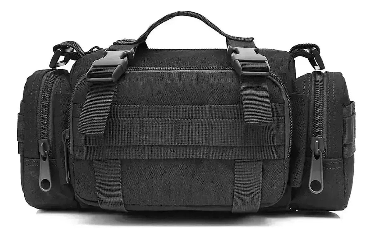 Bolso Morral Riñonera Táctica Color Negra