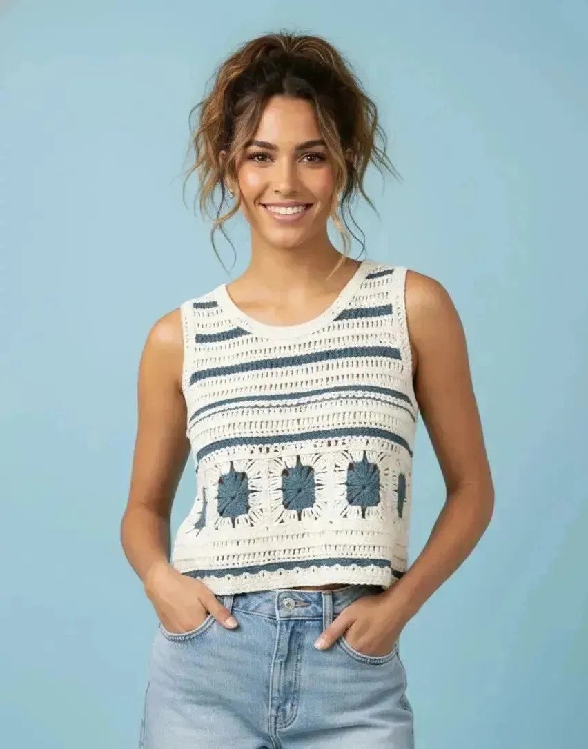 Musculosa Remera Tejida Mujer Delicada Verano Premium