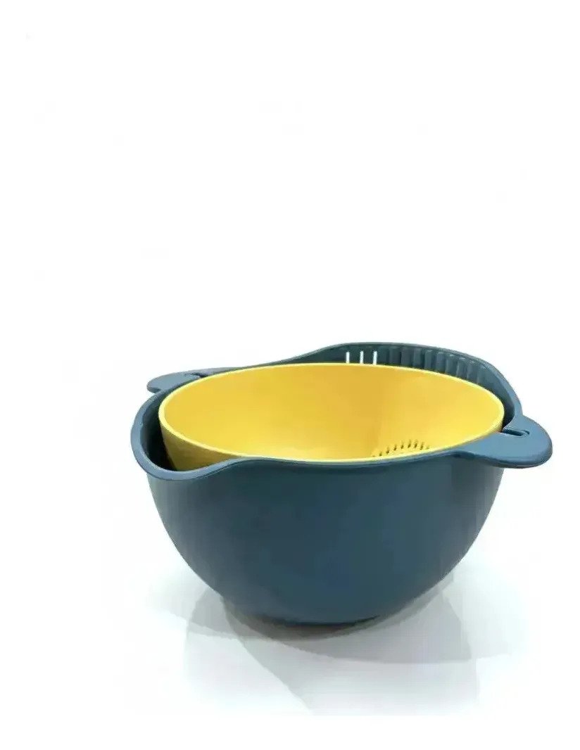 Escurridor Bowl Colador Doble 2 En 1 Giratorio Verdura Pasta - Imagen 2