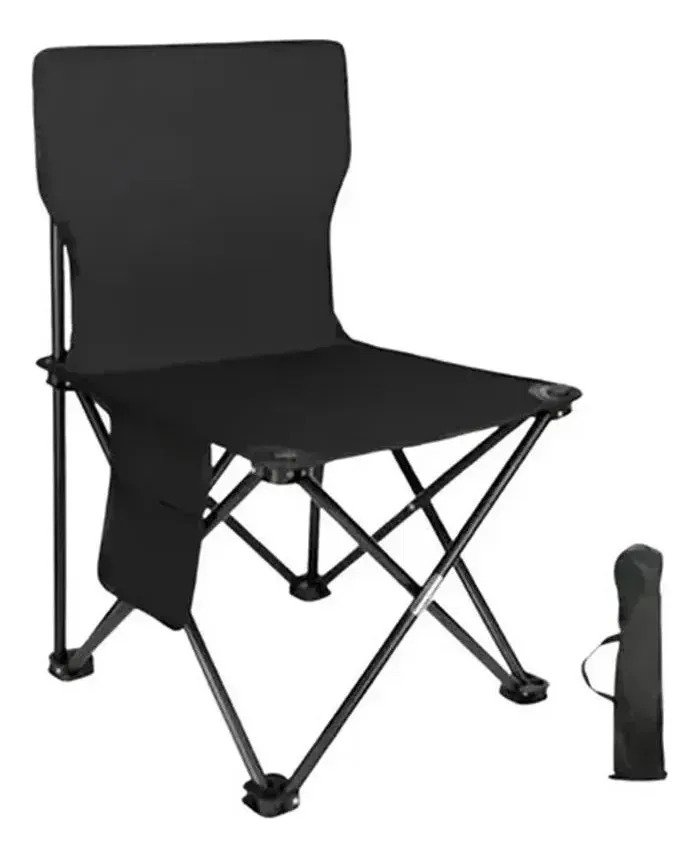 Silla De Camping Con Bolsillo Lateral De 65x40 Cm