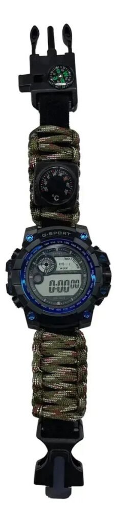 Reloj Táctico Militar De 7 Funciones Con Pedernal