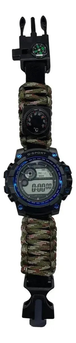 Reloj Táctico Militar De 7 Funciones Con Pedernal