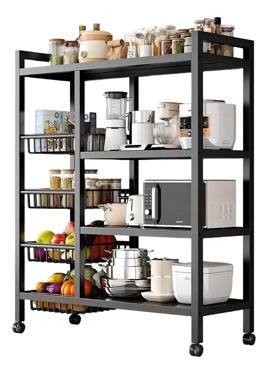 Estanteria Organizador Multiuso Con Ruedas Y Canastos 135 Cm - Imagen 7