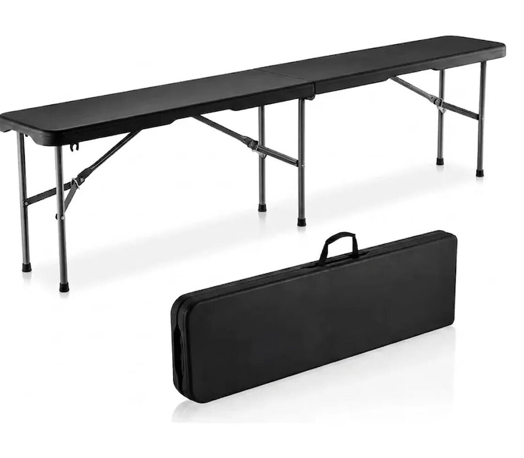 Banco Valija Plegable Reforzado 180cm Negro Camping Jardin