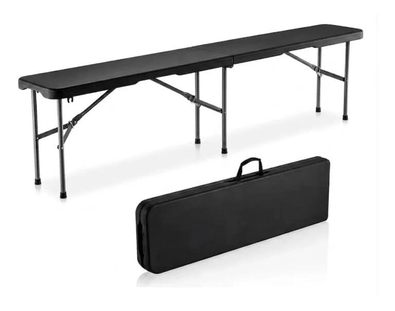 Banco Valija Plegable Reforzado 180cm Negro Camping Jardin