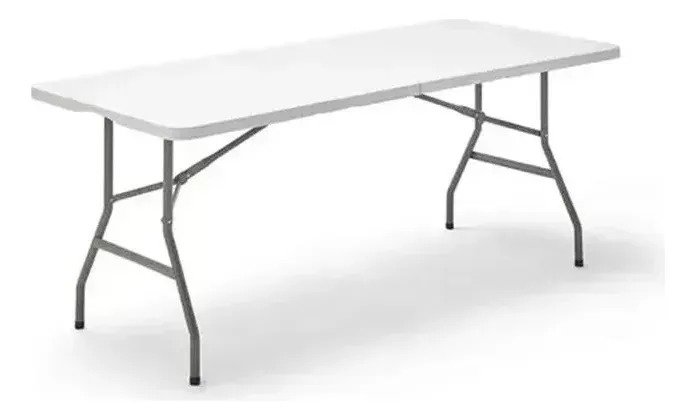 Mesa Plegable Valija 180 Cm Blanca Jardin Fiesta Camping - Imagen 8
