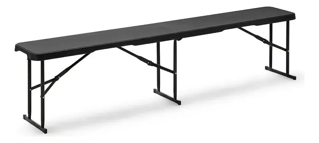 Banco Valija Plegable Reforzado 180cm Negro Camping Jardin - Imagen 3
