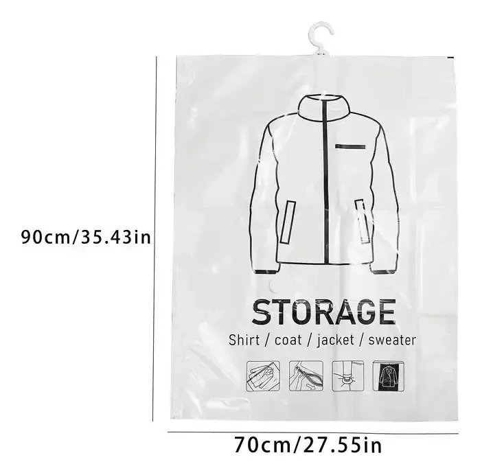 Set De 10 Piezas De Bolsas Al Vacío Con Inflador Y Percha - Imagen 6