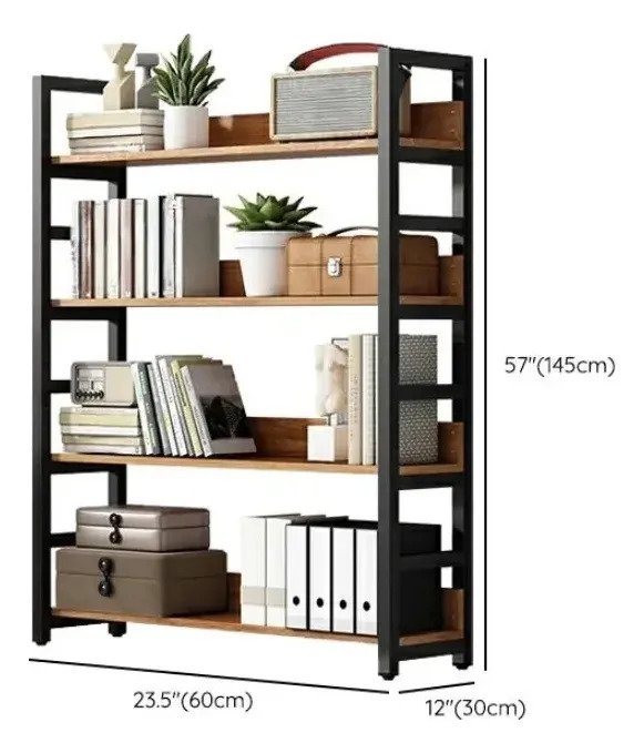 Biblioteca Estantería 4 Estantes Madera Y Hierro 146 X 60cm - Imagen 2