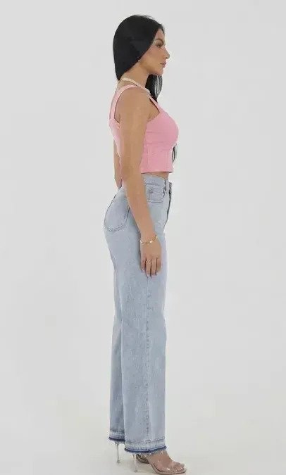 Jean Pantalon Mujer Denim Recto Premium Azul Claro Talles - Imagen 2