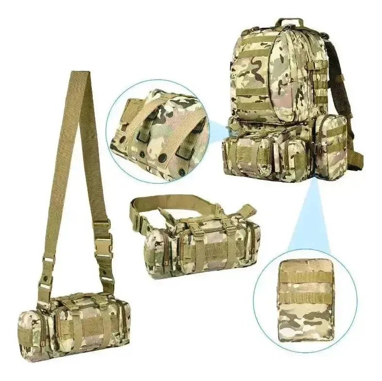 Mochila Militar De 60 Litros Con 3 Pouch - Imagen 2