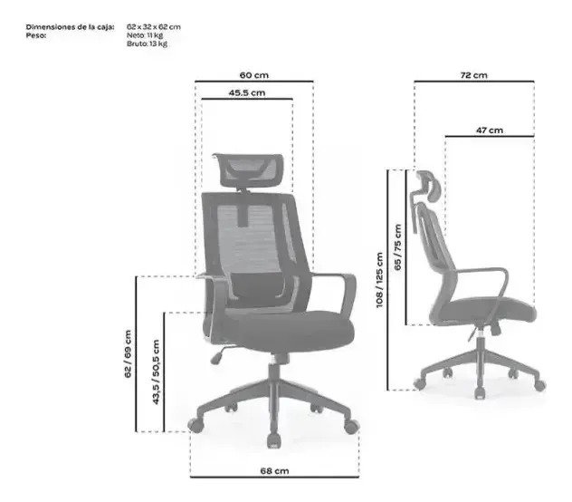 Silla Escritorio Oficina Ejecutiva Ergonomico Premium Mesh - Imagen 6