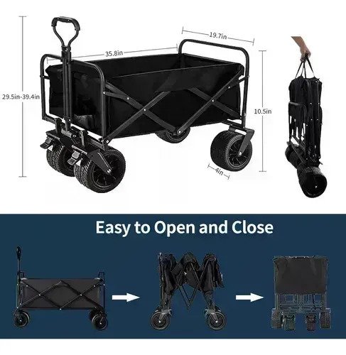Carro Plegable 100 Kg Compras Camping Playa - Imagen 3
