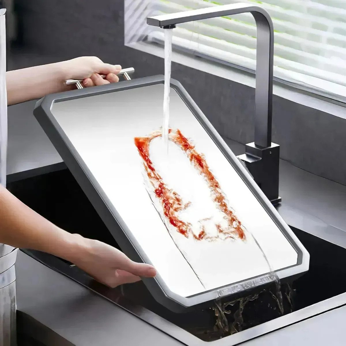 Tabla De Cortar 3 En 1 De Acero Inoxidable Para Cocina - Imagen 8