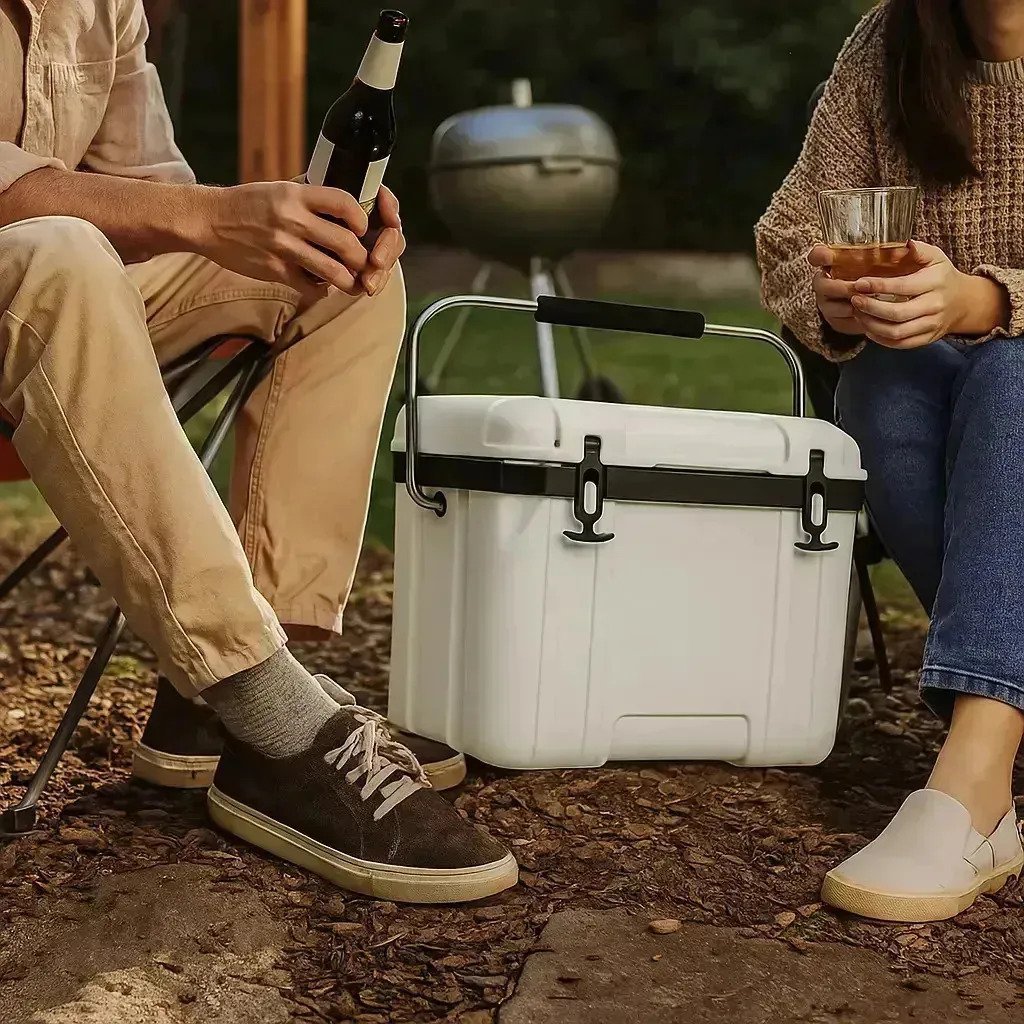 Conservadora Portátil De 26 Litros Para Camping Playa Pesca Blanco - Imagen 2