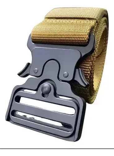 Cinturon Tactico Con Hebilla Cobra 130 Cm Caqui Lisa L