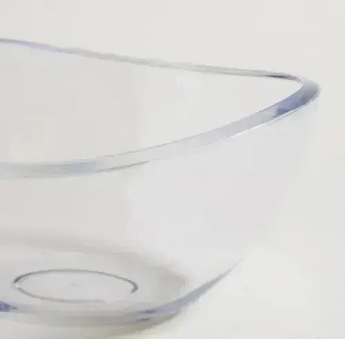 Ensaladera Bowl Ovalada De Acrílico Transparente 550 Ml - Imagen 3