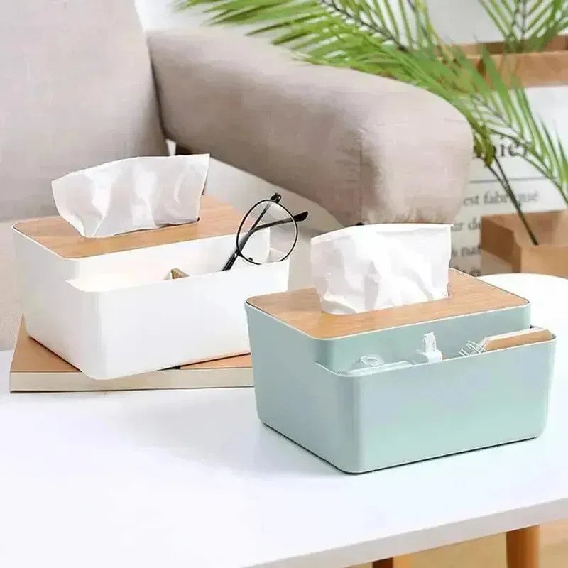Organizador De Mesa Con Pañuelero Tapa Madera - Imagen 2