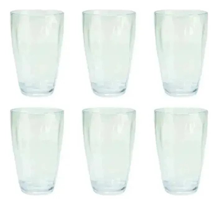 Set De 6 Vasos De Acrílico 410 Ml Resistencia Térmica