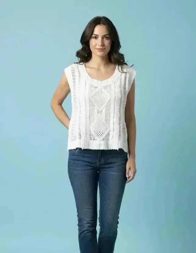 Musculosa Top Tejida Con Diseño Premium De Mujer Delicada - Imagen 2