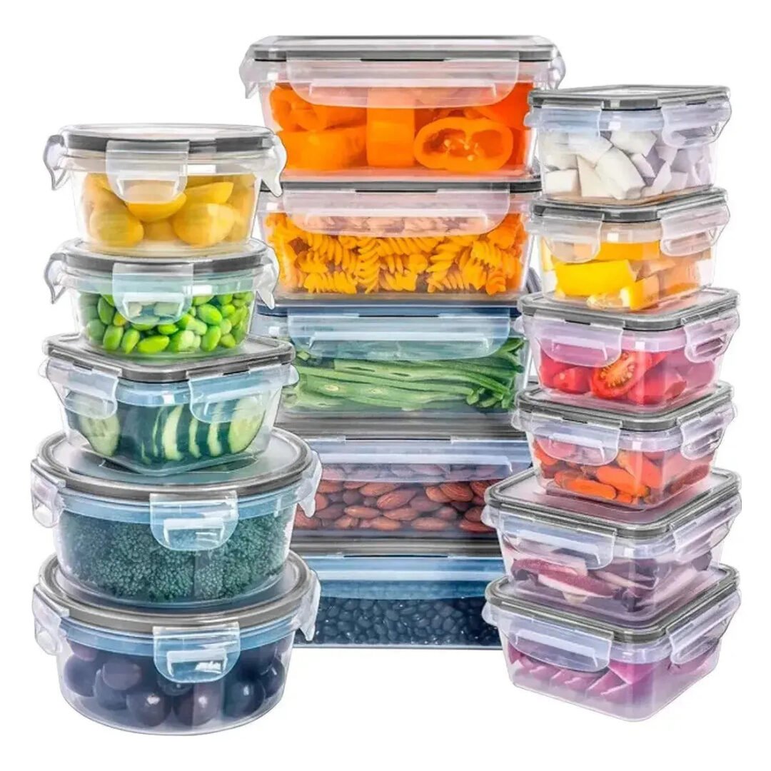 Set De 16 Tapers Frascos Herméticos De Plástico Para Cocina