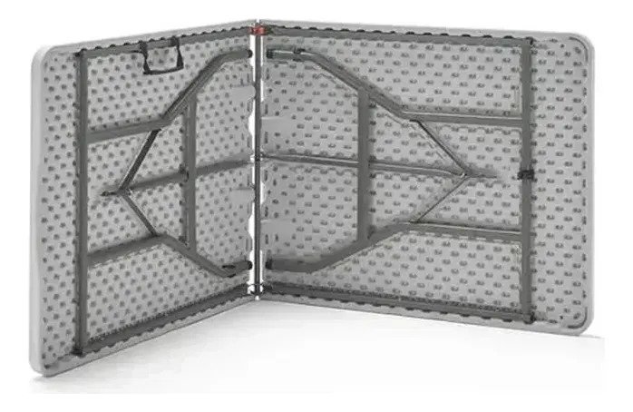 Mesa Plegable Valija 180 Cm Blanca Jardin Fiesta Camping - Imagen 5