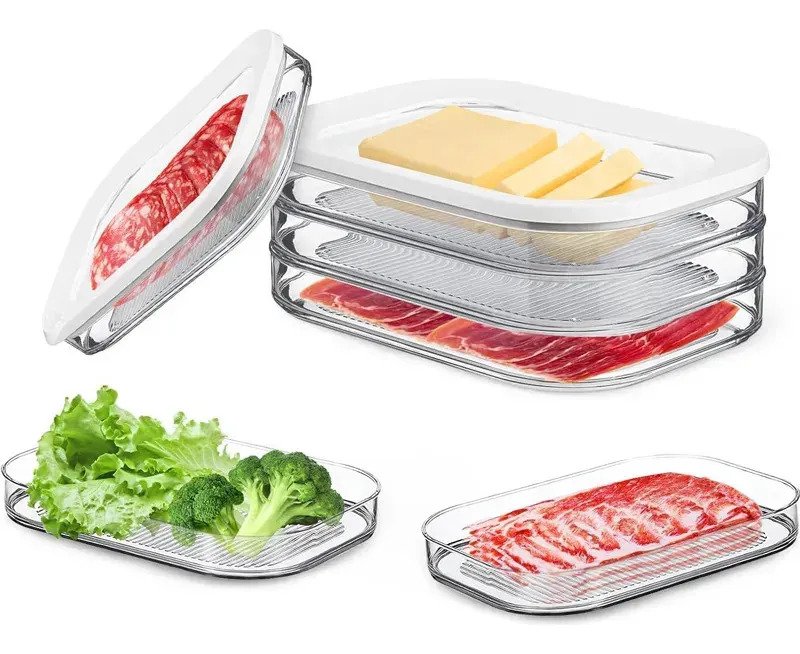 Contenedor Organizador Hermetico Fiambre Heladera 3 Niveles