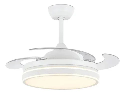 Ventilador De Techo Retractil 4 Aspas Control Remoto Blanco