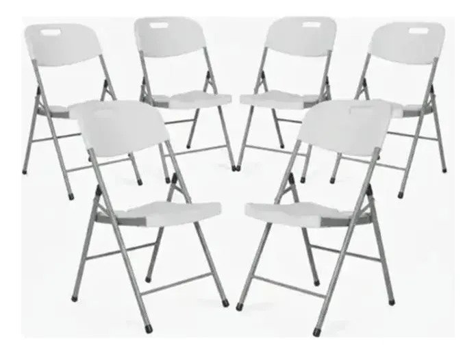 Pack De 6 Sillas Plegables Reforzadas De Blanco Para Hogar