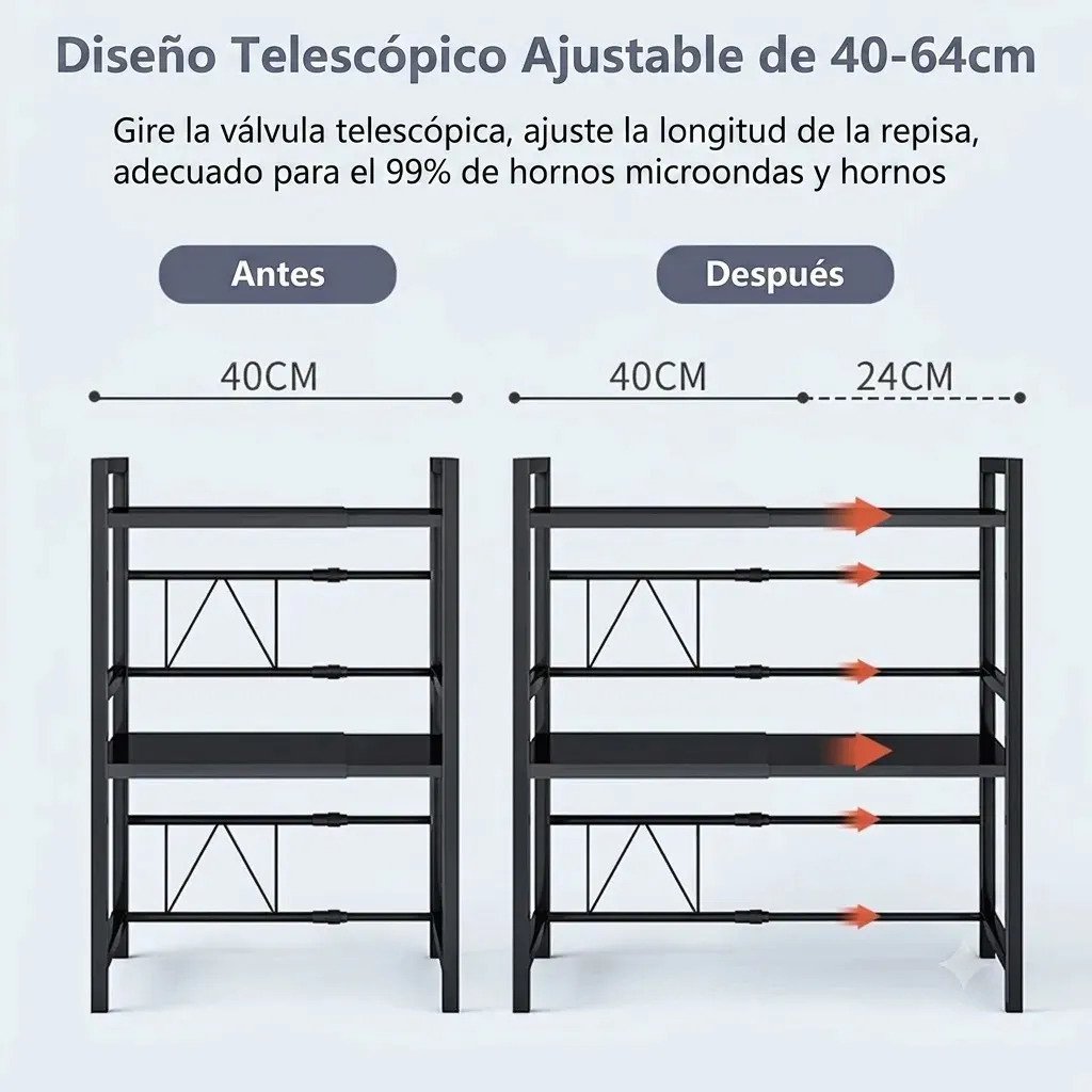 Estante Microondas Horno Doble Organizador Cocina Extensible - Imagen 2