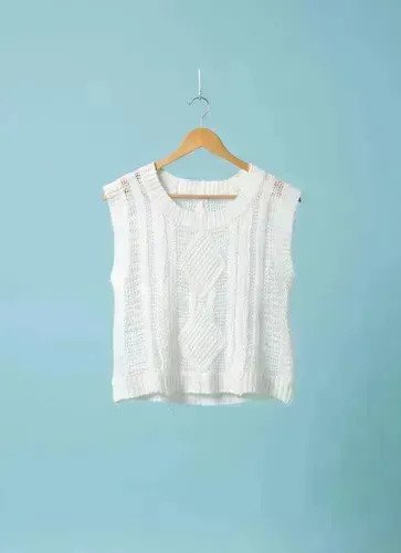 Musculosa Top Tejida Con Diseño Premium De Mujer Delicada - Imagen 3