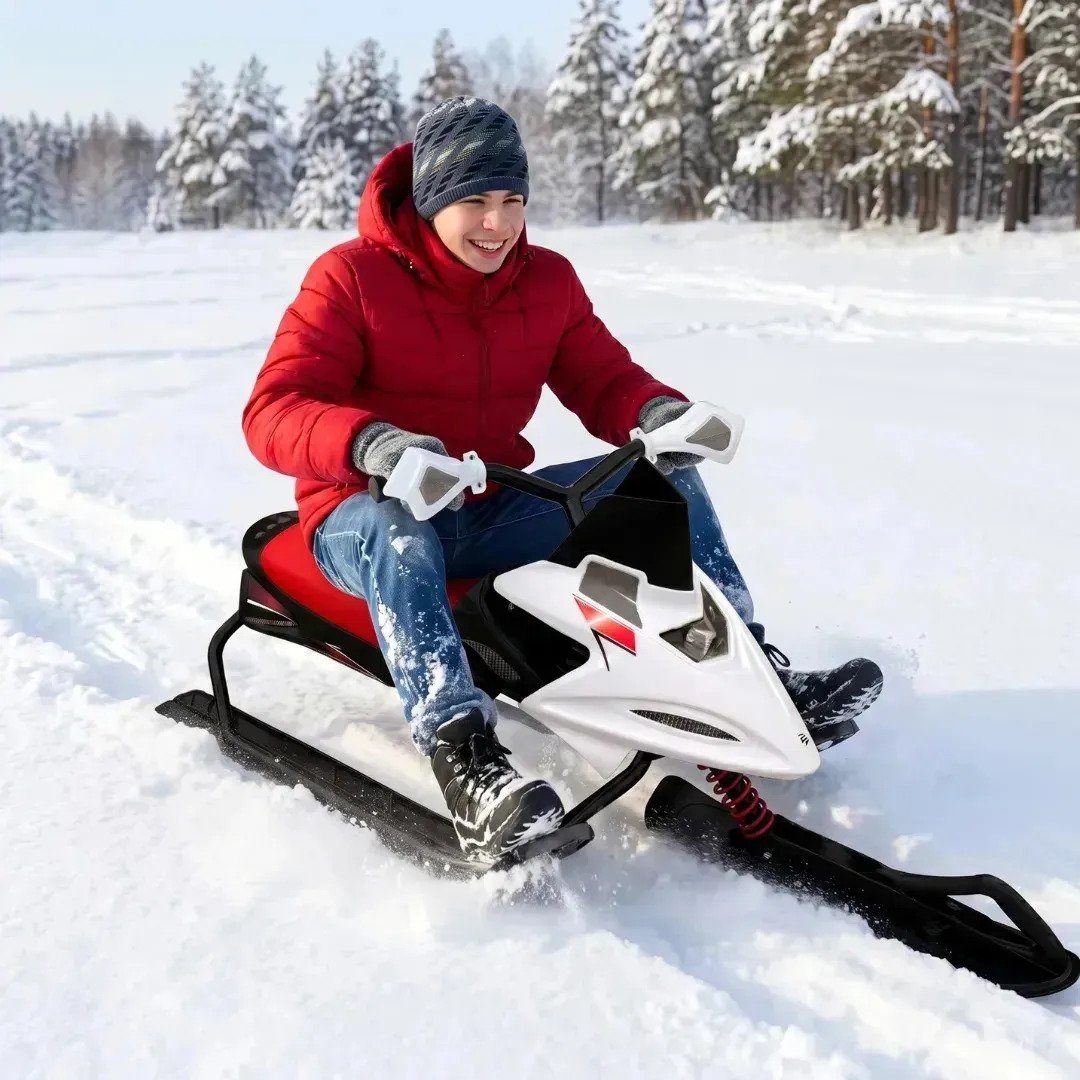 Trineo Deluxe Snowmobile Con Dirección Y Suspensión