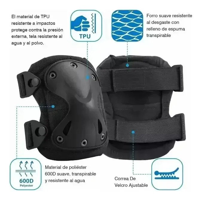 Kit Rodilleras Y Coderas Tácticas Xtreme Airsoft Policial - Imagen 8