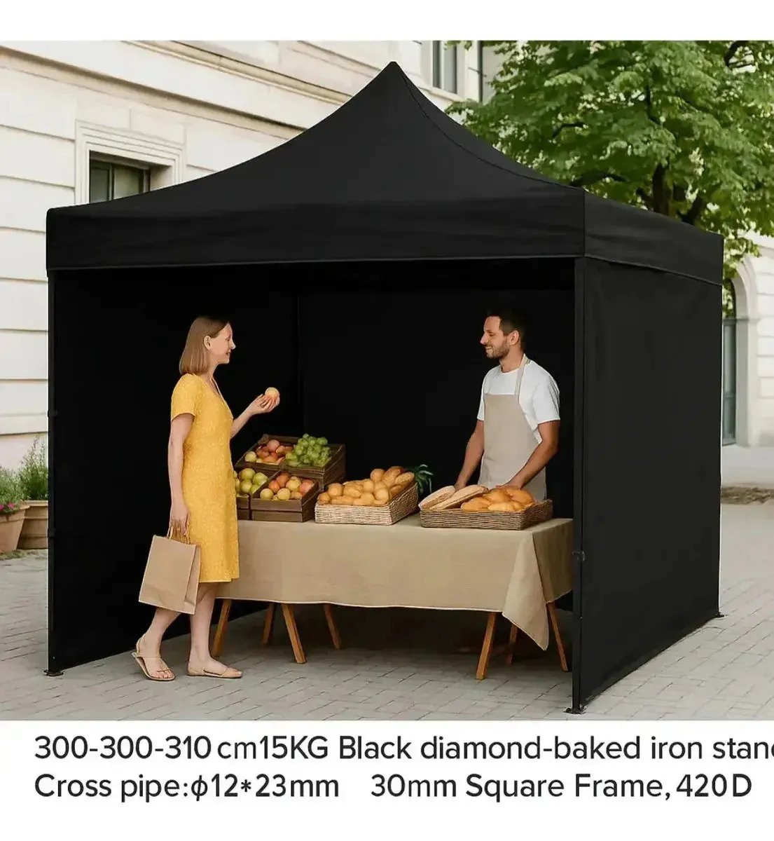 Gazebo Carpa Plegable Impermeable Con Paredes 3 X 3 - Imagen 8