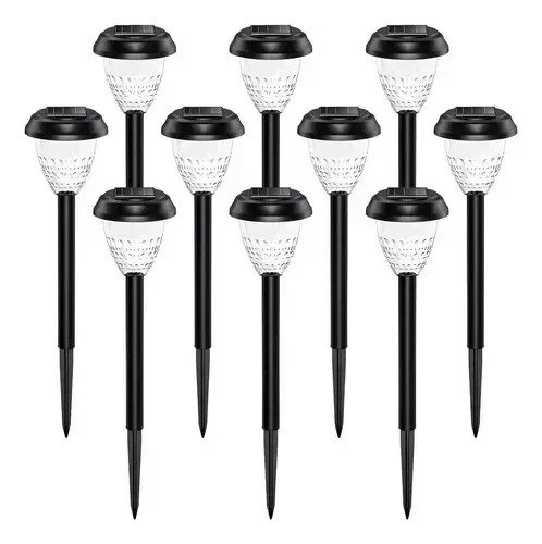 Estacas Solar Lamparas Led Farol Jardín Exterior Pack X10