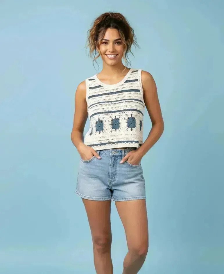 Musculosa Remera Tejida Mujer Delicada Verano Premium - Imagen 2